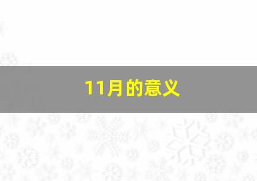 11月的意义