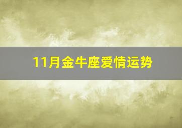 11月金牛座爱情运势