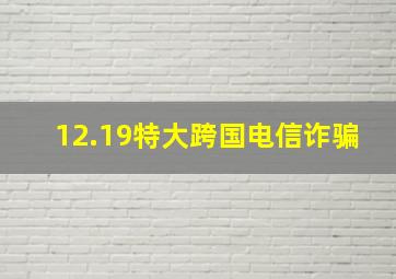 12.19特大跨国电信诈骗