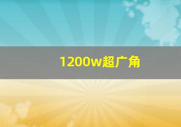 1200w超广角