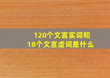 120个文言实词和18个文言虚词是什么