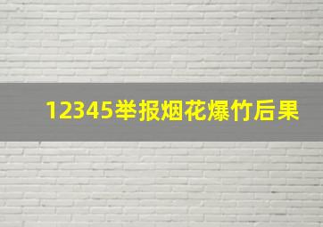 12345举报烟花爆竹后果