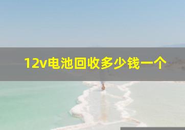 12v电池回收多少钱一个