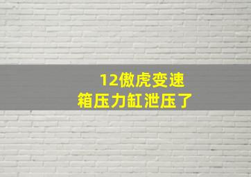 12傲虎变速箱压力缸泄压了