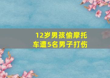 12岁男孩偷摩托车遭5名男子打伤