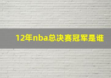 12年nba总决赛冠军是谁