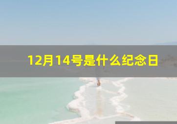 12月14号是什么纪念日