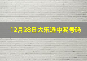 12月28日大乐透中奖号码