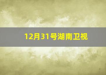 12月31号湖南卫视