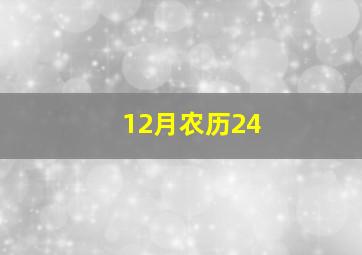 12月农历24