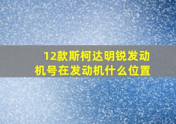 12款斯柯达明锐发动机号在发动机什么位置