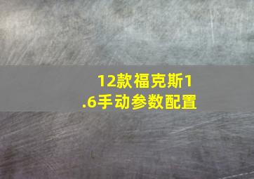 12款福克斯1.6手动参数配置