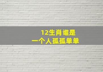 12生肖谁是一个人孤孤单单