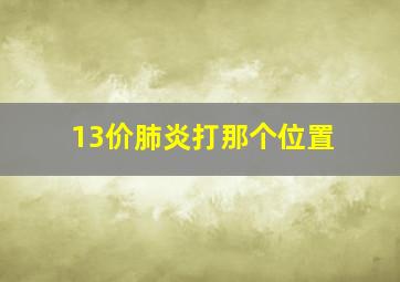 13价肺炎打那个位置