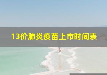 13价肺炎疫苗上市时间表