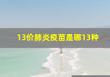 13价肺炎疫苗是哪13种