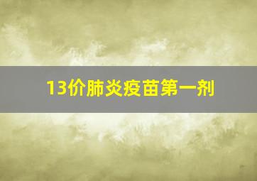 13价肺炎疫苗第一剂