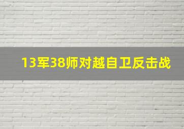 13军38师对越自卫反击战