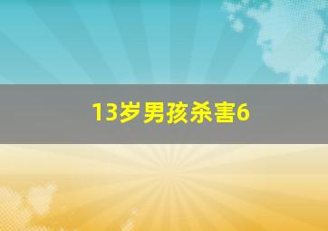 13岁男孩杀害6