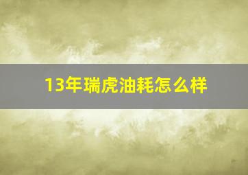 13年瑞虎油耗怎么样