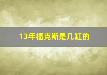 13年福克斯是几缸的