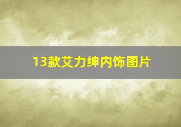 13款艾力绅内饰图片