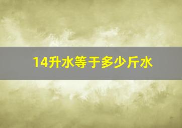 14升水等于多少斤水