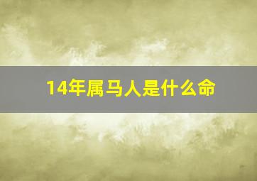 14年属马人是什么命