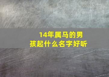 14年属马的男孩起什么名字好听