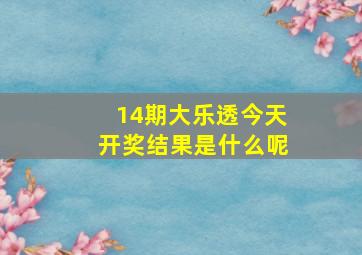 14期大乐透今天开奖结果是什么呢