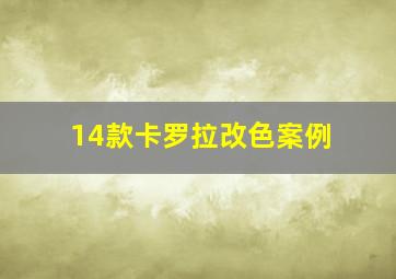 14款卡罗拉改色案例