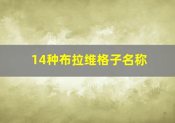 14种布拉维格子名称