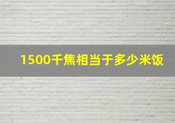 1500千焦相当于多少米饭