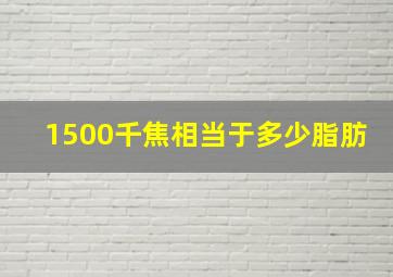 1500千焦相当于多少脂肪