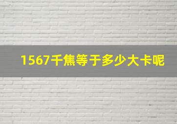 1567千焦等于多少大卡呢