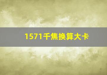 1571千焦换算大卡