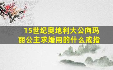 15世纪奥地利大公向玛丽公主求婚用的什么戒指