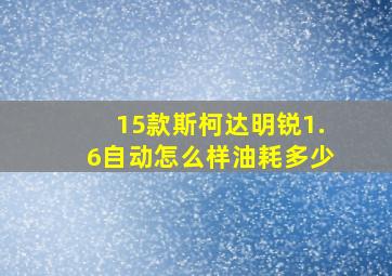 15款斯柯达明锐1.6自动怎么样油耗多少