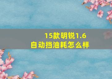 15款明锐1.6自动挡油耗怎么样