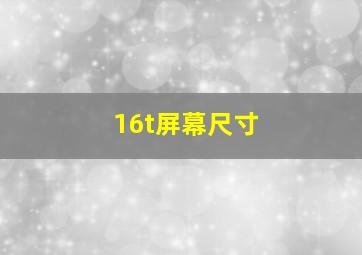 16t屏幕尺寸