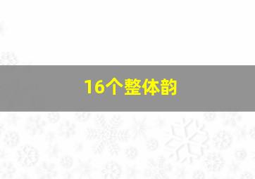 16个整体韵