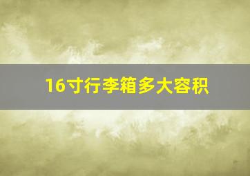 16寸行李箱多大容积