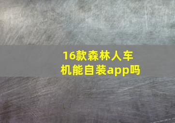 16款森林人车机能自装app吗