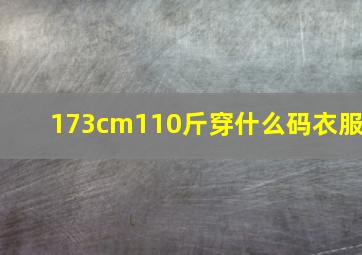 173cm110斤穿什么码衣服