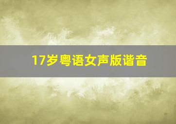 17岁粤语女声版谐音