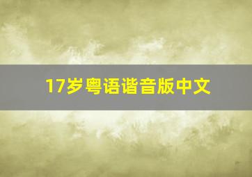 17岁粤语谐音版中文