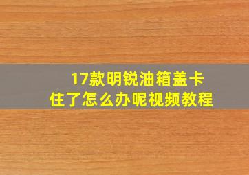 17款明锐油箱盖卡住了怎么办呢视频教程