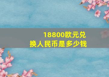 18800欧元兑换人民币是多少钱