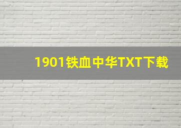 1901铁血中华TXT下载