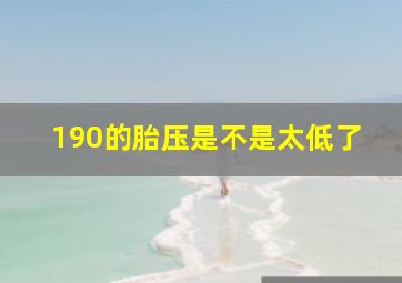 190的胎压是不是太低了